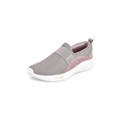 Grey and Pink Slip-On Casual Sneakers for Women